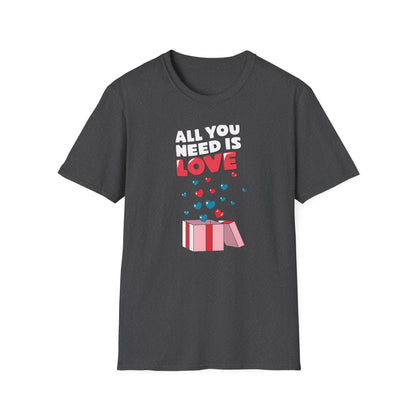 Cute All You Need Is Love T-Shirt | Sweet Heart Gift Box Tee | Romantic Valentine's Day Outfit | Adorable Love Statement Top