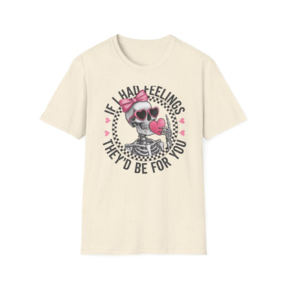Sarcastic Skeleton Love T-Shirt | Edgy Pink Heart Sunglasses & Bow Graphic Tee | Funny Valentine's Day Gift for Her