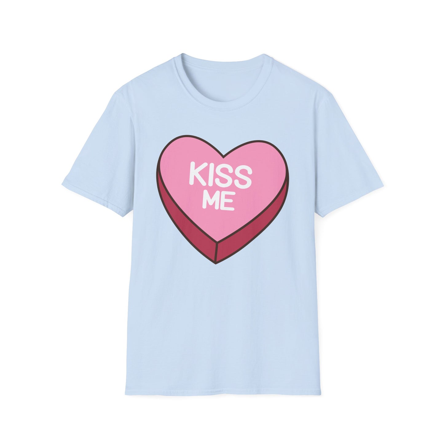 Adorable "Kiss Me" Conversation Heart T-Shirt | Sweet Valentine's Day Tee | Cute Romantic Candy Design Gift