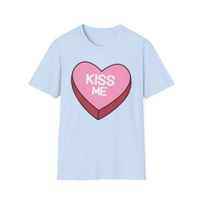 Adorable "Kiss Me" Conversation Heart T-Shirt | Sweet Valentine's Day Tee | Cute Romantic Candy Design Gift