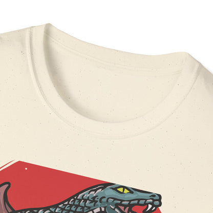 Fierce Hannya Mask & Snake T-Shirt - Striking Japanese Folklore Tattoo Art Tee | Bold Cultural Statement