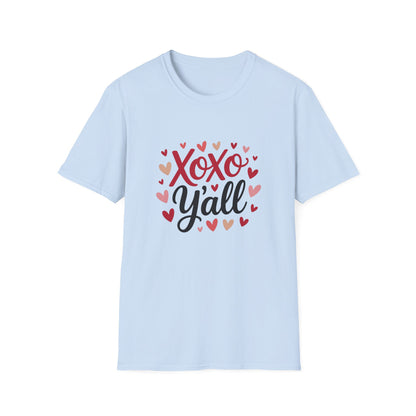 Charming Xoxo Y'all Hearts T-Shirt | Sweet Southern Love Tee | Perfect Valentine's Day Gift for Her
