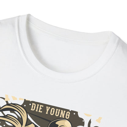 Ride Fast Die Young Skeleton Scooter Club T-Shirt - Vintage Edgy Graphic Tee for Daring Souls | Epic Biker Style