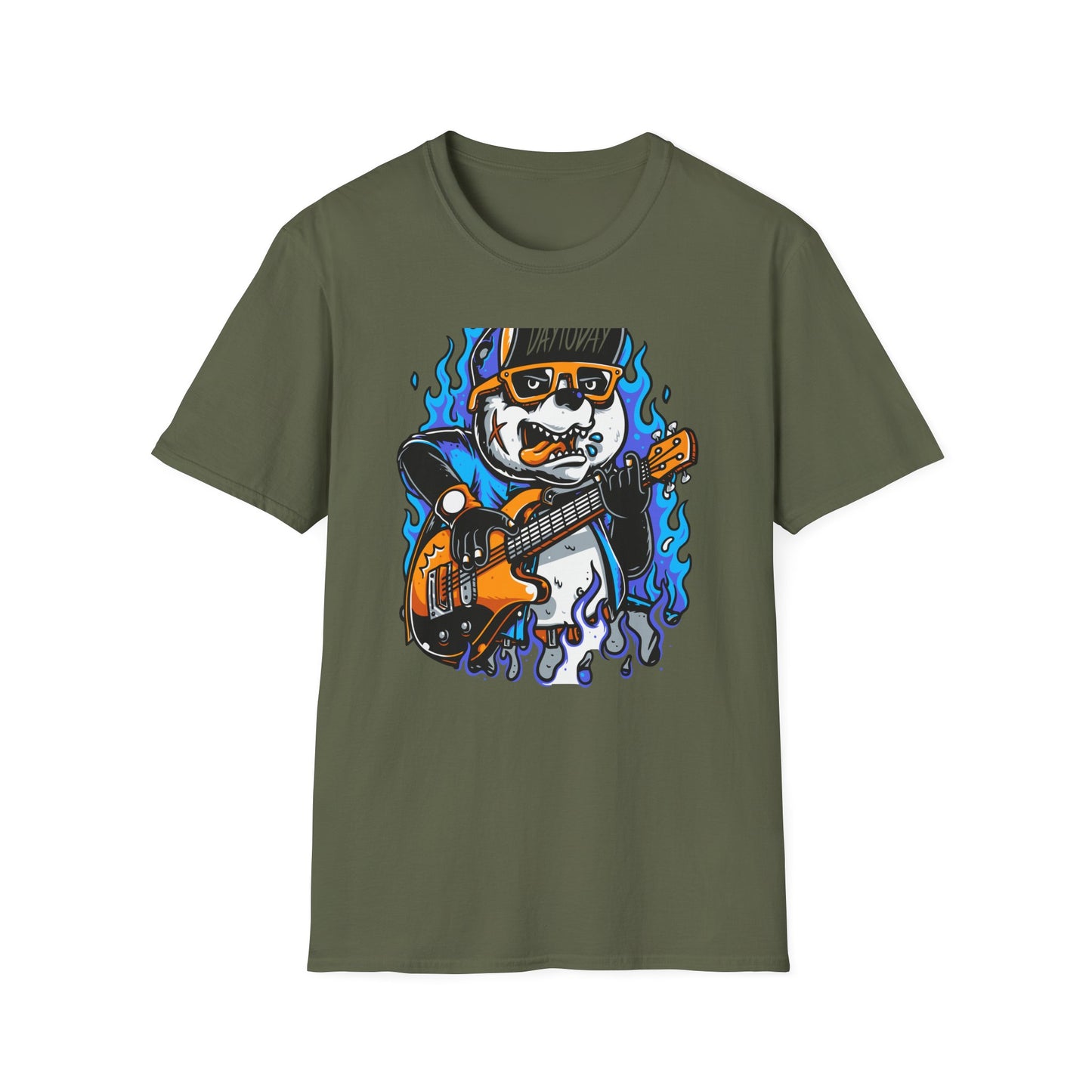 Epic Punk Rock Panda Guitar T-Shirt - Cool Musician Graphic Tee for Men & Women | Vibrant Streetwear Top