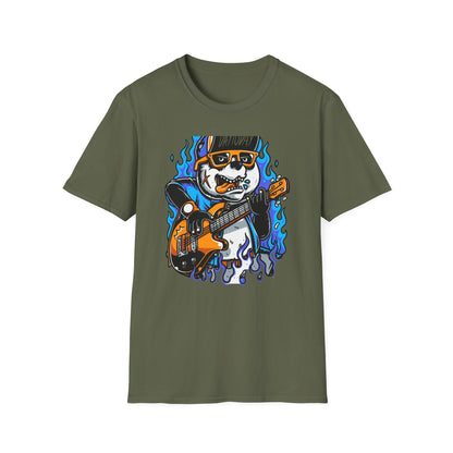 Epic Punk Rock Panda Guitar T-Shirt - Cool Musician Graphic Tee for Men & Women | Vibrant Streetwear Top