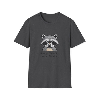 Hilarious Raccoon Snack Lover Embroidered T-Shirt | Adorable Wildlife Funny Tee | Cozy Casual Gift for Foodies