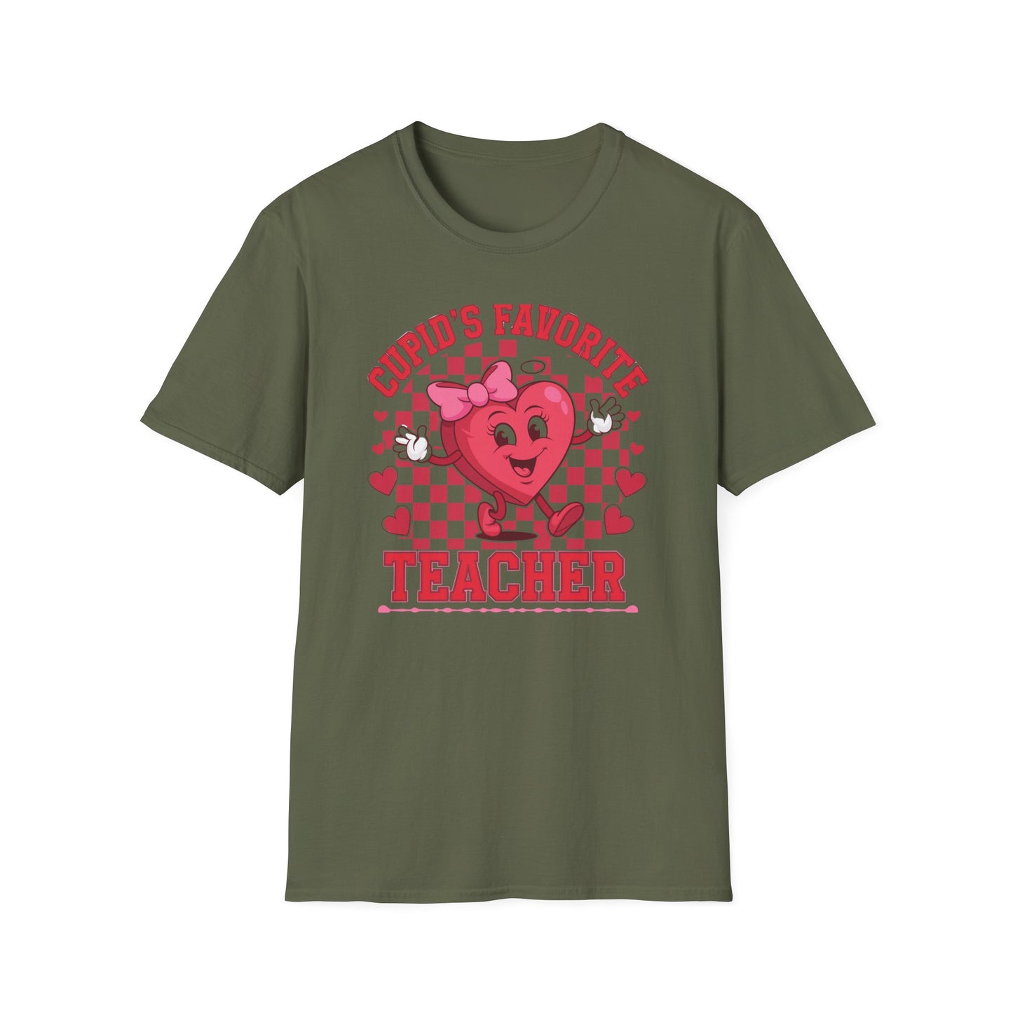 Adorable Cupid's Favorite Teacher T-Shirt - Sweet Valentine's Day Gift for Educators | Retro Heart Love Tee