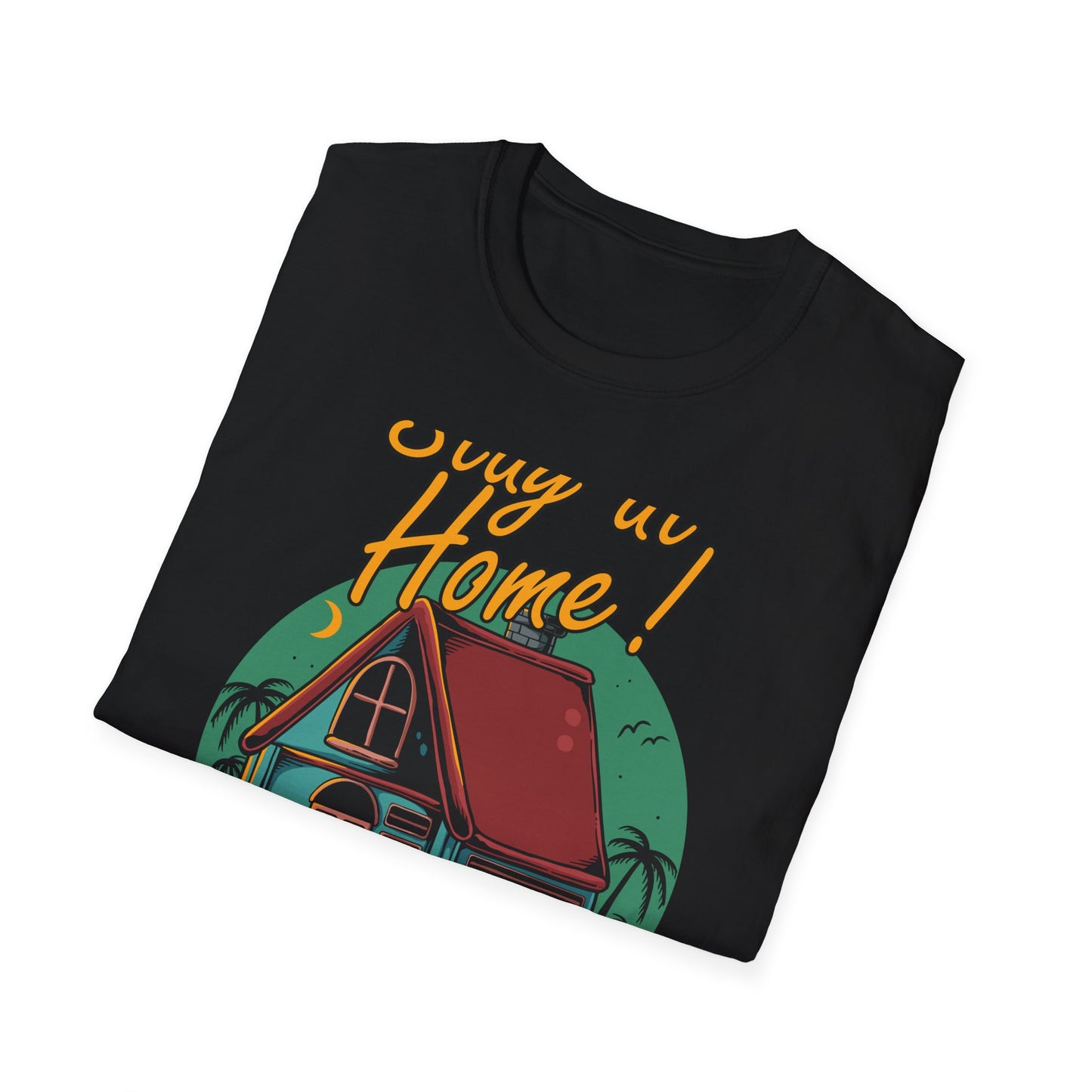 Cozy Stay at Home T-Shirt for Homebodies | Charming House & Palm Tree Design Tee | Ultimate Comfort Wear