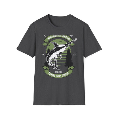 Epic World's Greatest Fisherman Marlin T-Shirt - 'Fishing Is My Cardio' Angler Tee Gift for Dad & Deep Sea Enthusiasts