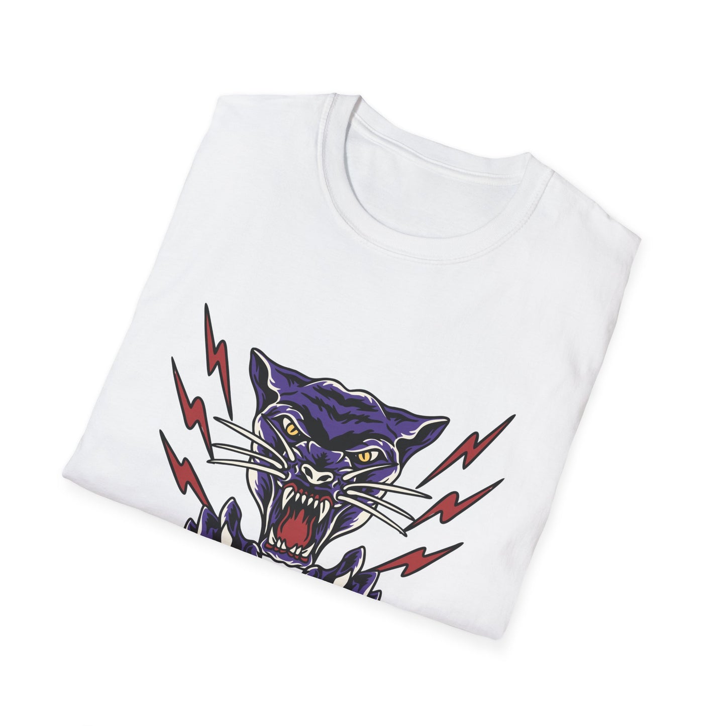 Fierce Purple Panther Lightning T-Shirt | Striking Wildcat Roar Graphic Tee for Edgy Style | Unleash Power!