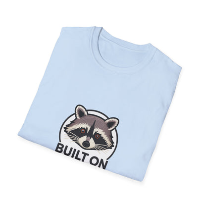Awesome Raccoon 'Built On Snacks' T-Shirt - Hilarious Foodie Animal Tee | Ultimate Snack Lover Gift & Cozy Casual Wear