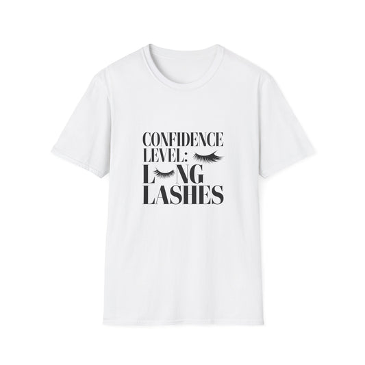 Chic Confident Long Lashes T-Shirt for Women | Empowering Beauty & Eyelash Lover Tee | Glamorous Lash Tech Gift