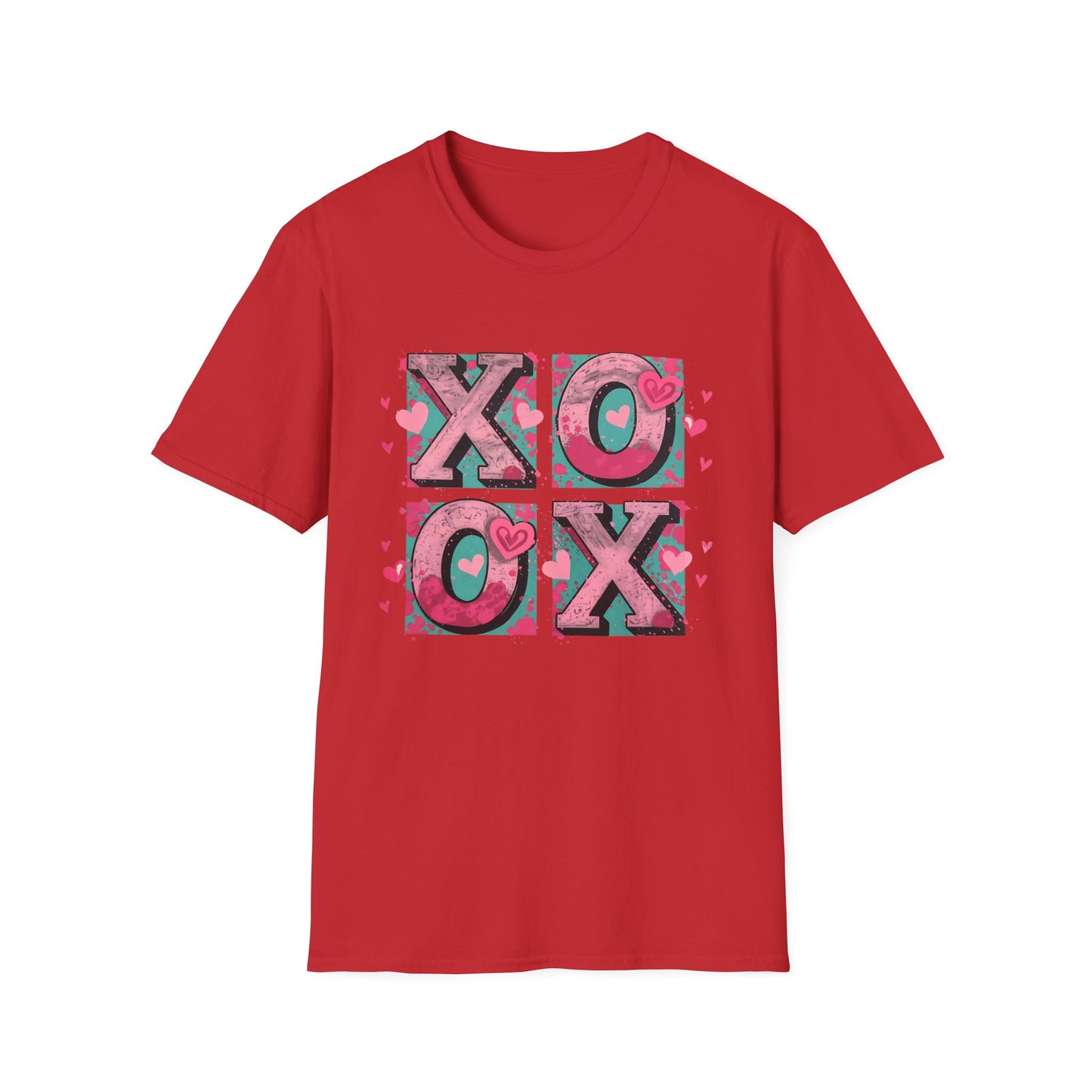 Expressive XOXO T-Shirt | Distressed Hugs & Kisses Valentine's Day Tee | Trendy Romantic Love Shirt for Her