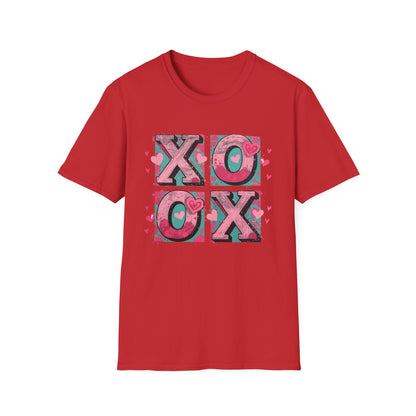 Expressive XOXO T-Shirt | Distressed Hugs & Kisses Valentine's Day Tee | Trendy Romantic Love Shirt for Her