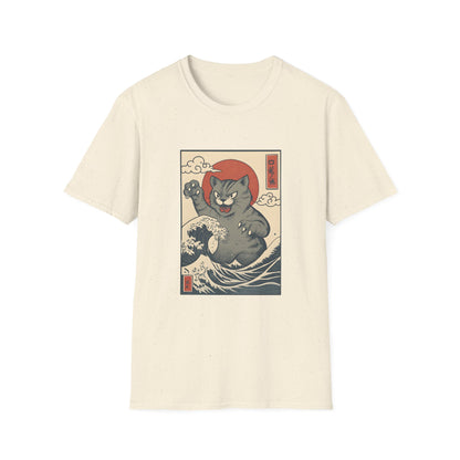 Ukiyo-e Cat Monster Funny Graphic Tee