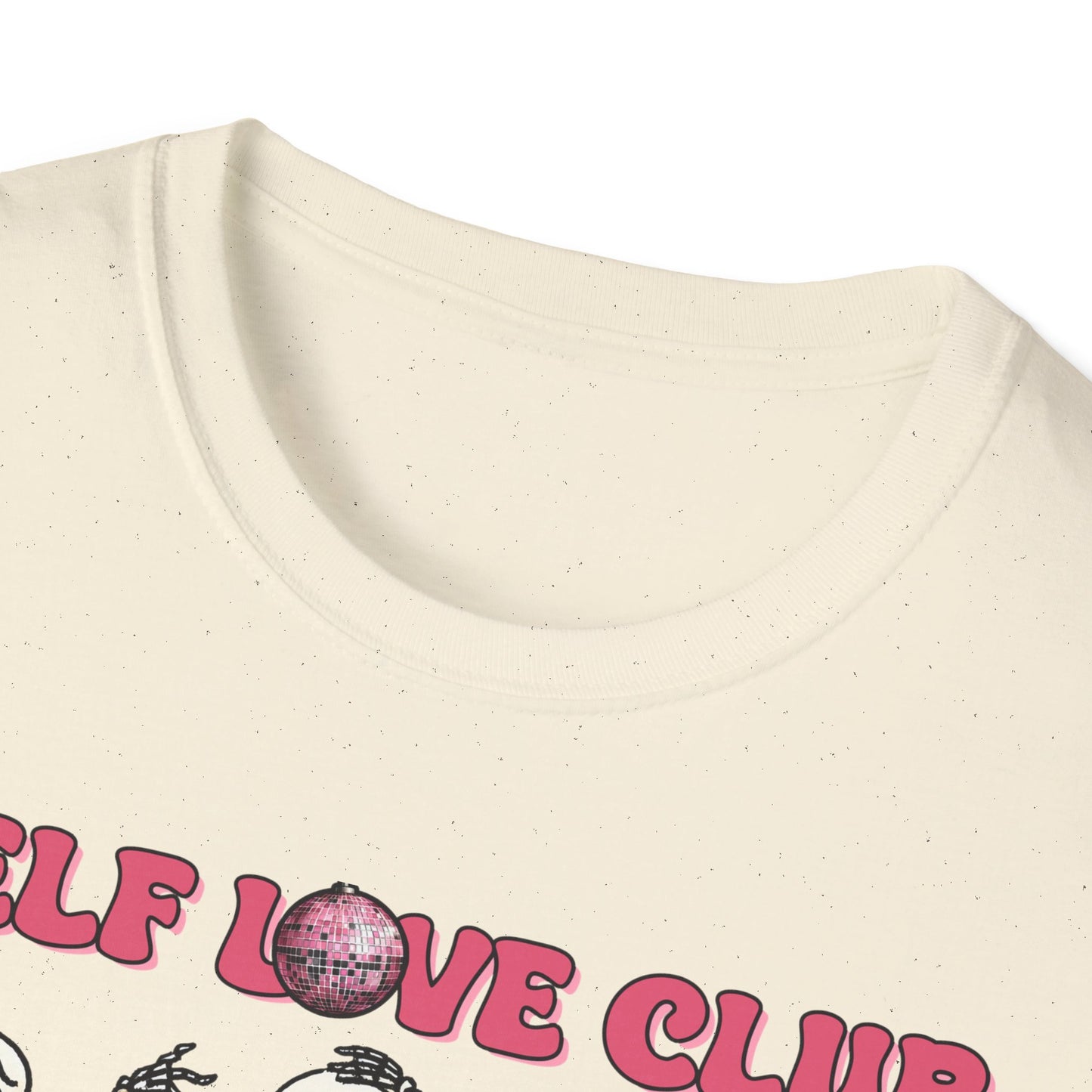 Groovy Self Love Club T-Shirt | Empowering Dancing Skeletons & Disco Ball Design | Trendy & Unique Top
