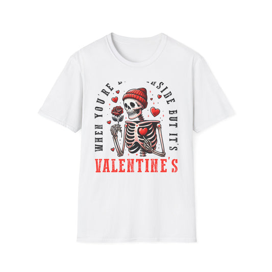 Awesome 'Dead Inside' Skeleton Valentine's T-Shirt | Unique Sarcastic Anti-Love Tee Gift for Emo & Goth Souls