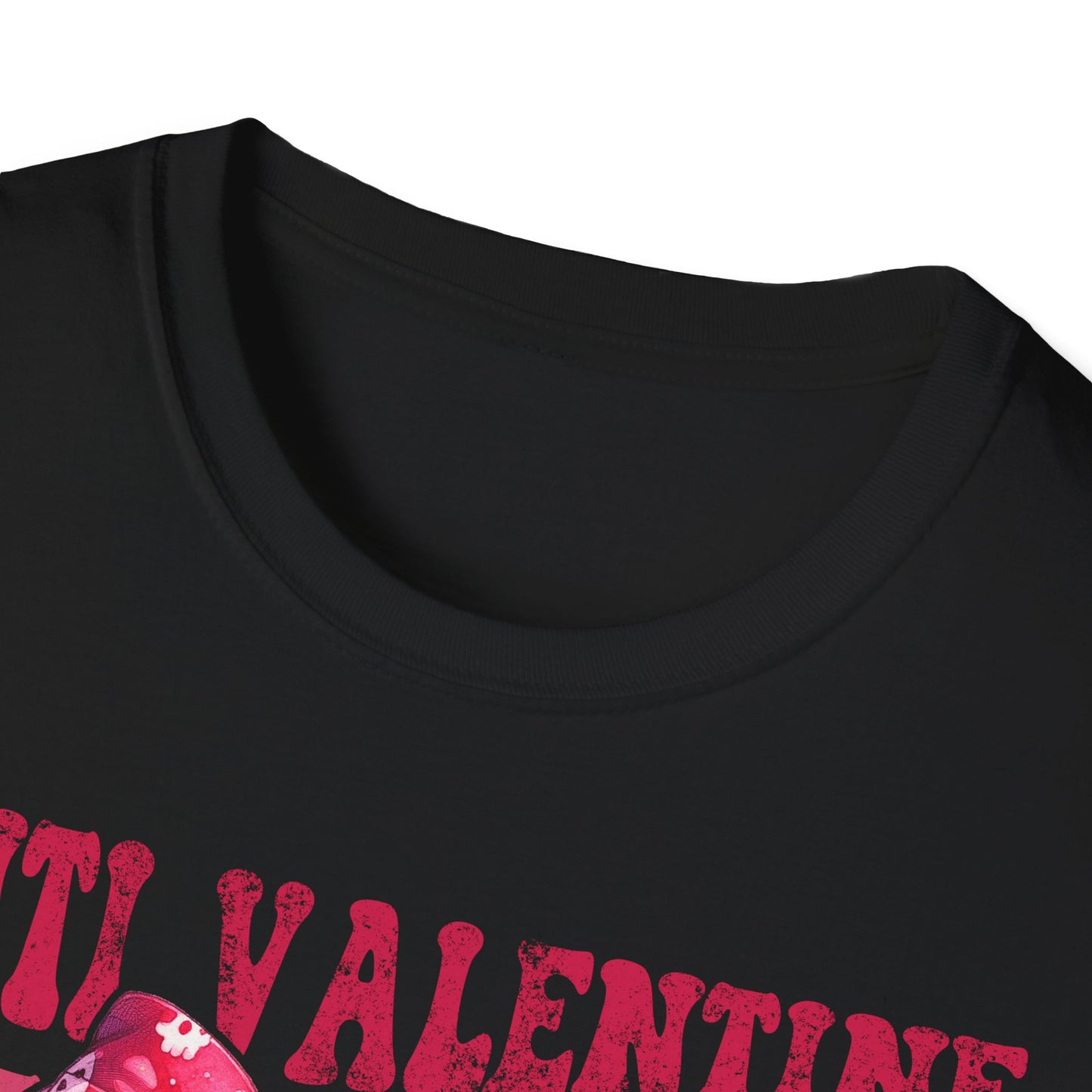 Sassy Anti Valentine's Club T-Shirt: Edgy Pink Skull Bow Tee | Unique Valentine's Day Rejection & Goth Aesthetic Statement Top
