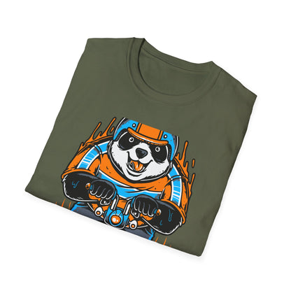Epic Panda Biker T-Shirt! Cool Motorcycle Riding Animal Graphic Tee. Vibrant, Unique & Fun for Riders & Panda Lovers. Must-Have!