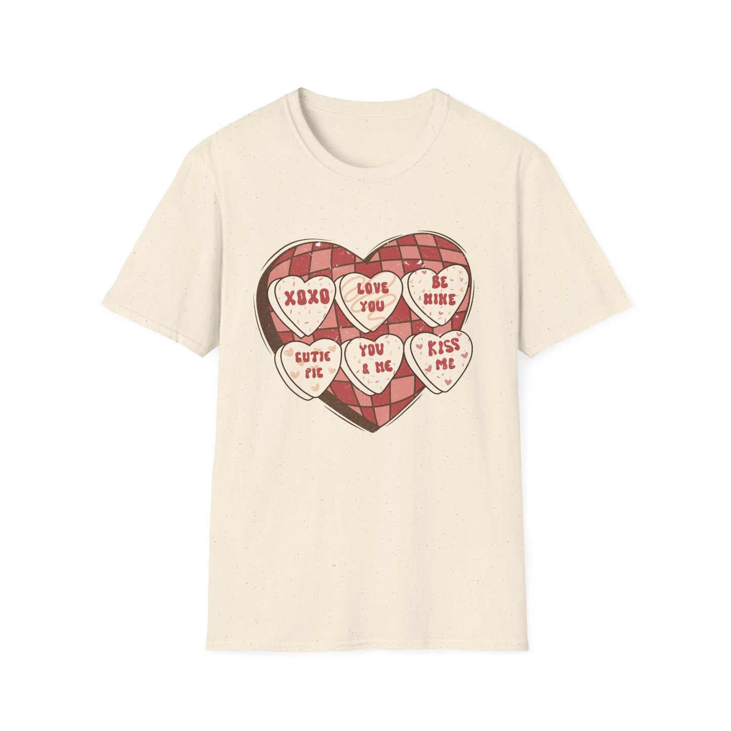 Charming Retro Conversation Hearts T-Shirt | Vintage Valentine's Day Sweetheart Candy Box Tee | Adorable Love Gift