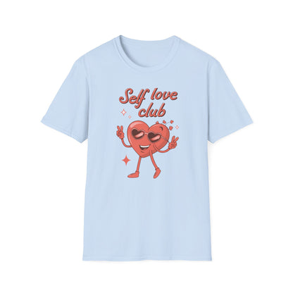 Awesome Self Love Club T-Shirt | Retro Heart Peace Sign Tee | Positive Vibes & Empowerment Gift