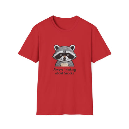 Hilarious Raccoon Snack Lover Embroidered T-Shirt | Adorable Wildlife Funny Tee | Cozy Casual Gift for Foodies