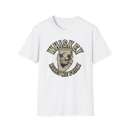 Bold 'Whiskey Makes Me Frisky' T-Shirt - Funny Drinking Tee for Whiskey Lovers | Perfect Bar & Party Humor Gift