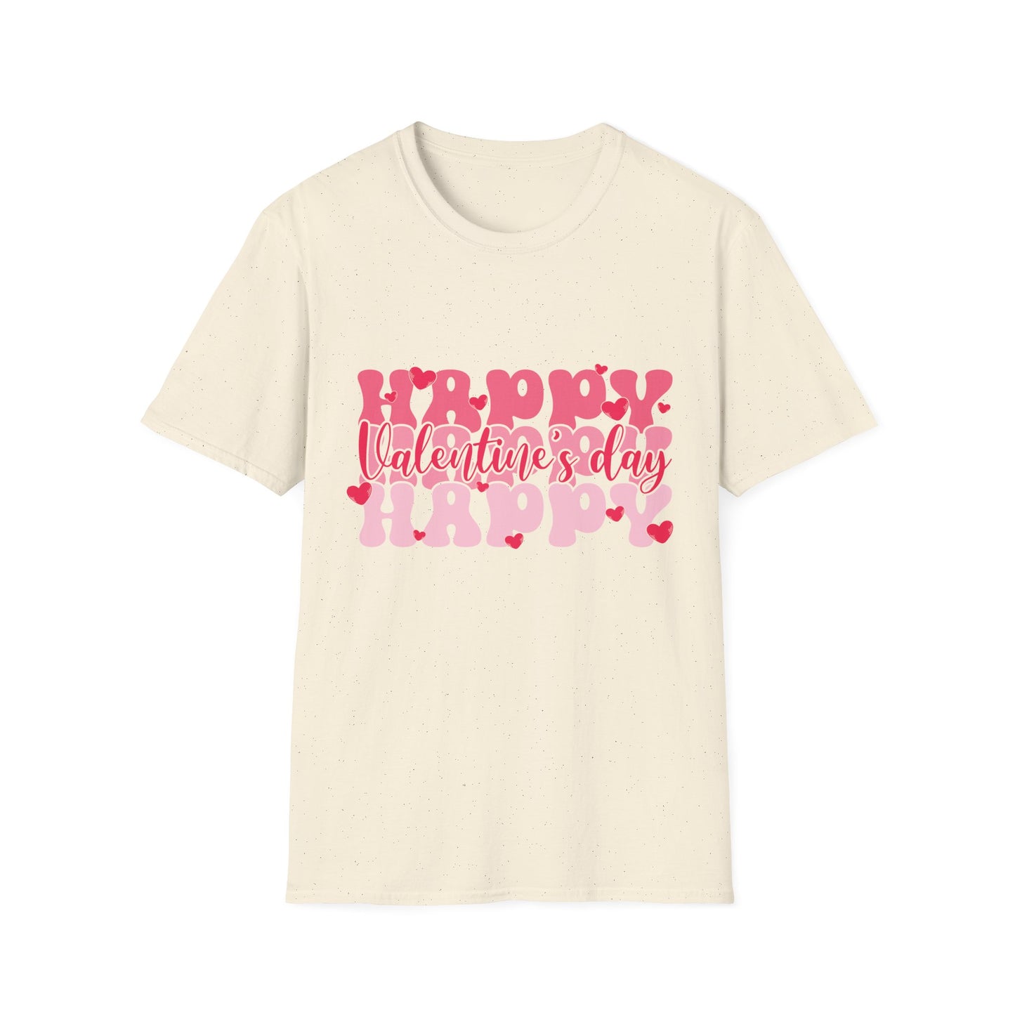 Groovy Happy Valentine's Day T-Shirt | Retro Pink Hearts Love Tee | Cute Festive Cupid Shirt for Women & Men