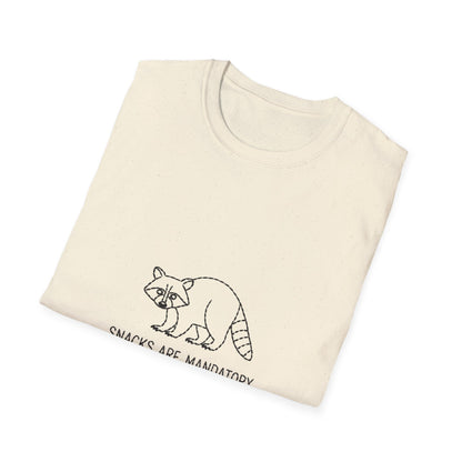 Hilarious 'Snacks Are Mandatory' Bear T-Shirt - Funny Foodie Tee for Snack Lovers & Bear Fans - Ultimate Comfy Gift