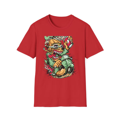 Rad Go Scoot Monster Rider T-Shirt - Unique Urban Cartoon Scooter Streetwear Tee