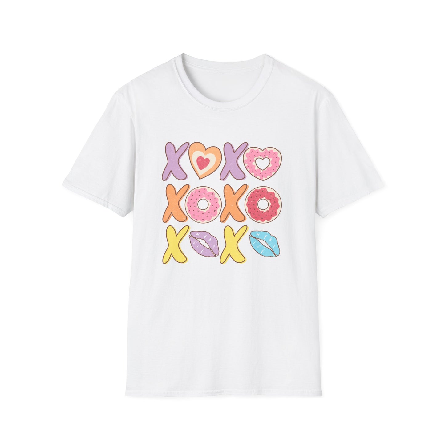 Sweet XOXO Kisses & Donuts T-Shirt | Adorable Retro Valentine's Love Tee Gift
