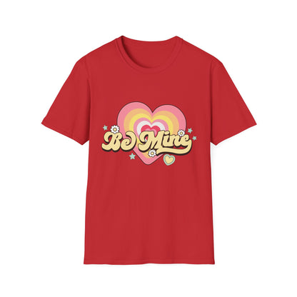 Groovy Be Mine Heart T-Shirt | Retro Pastel Valentine's Day Love Tee for Her | Adorable & Sweet Gift