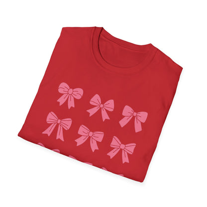 Charming Pink Bows T-Shirt | Adorable Coquette Aesthetic Tee for Women & Girls | Sweet Girly Fashion Top Gift