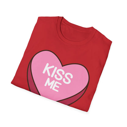 Adorable "Kiss Me" Conversation Heart T-Shirt | Sweet Valentine's Day Tee | Cute Romantic Candy Design Gift
