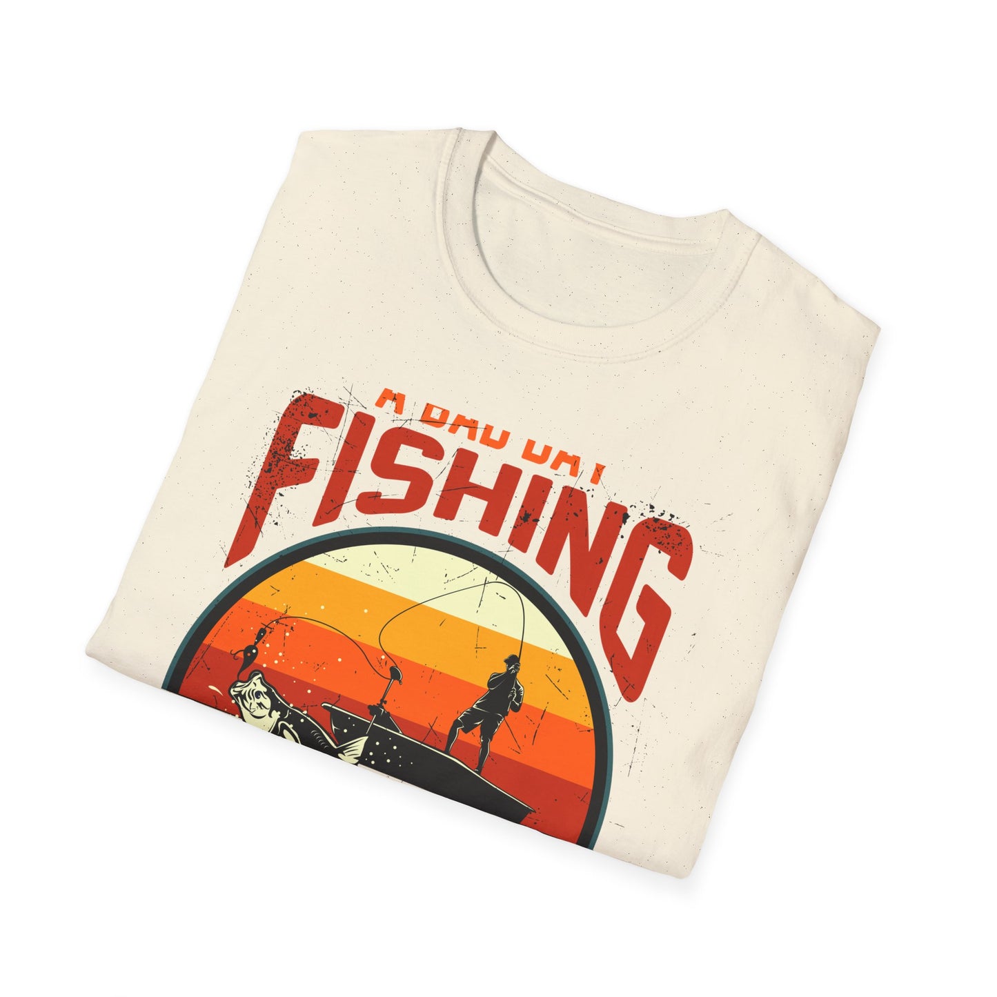 Hilarious "Bad Day Fishing" T-Shirt - Epic Angler Gift for Men & Women | Retro Sunset Bass Fishing Tee
