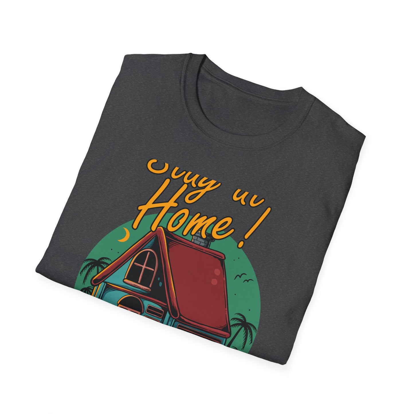 Cozy Stay at Home T-Shirt for Homebodies | Charming House & Palm Tree Design Tee | Ultimate Comfort Wear