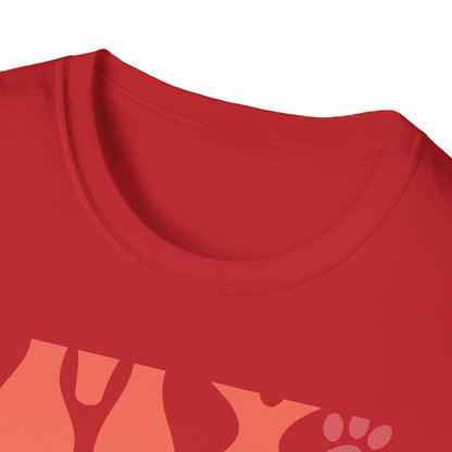 My Valentine Has Paws T-Shirt | Groovy Retro Pet Lover Tee | Adorable Dog Mom Cat Owner Gift