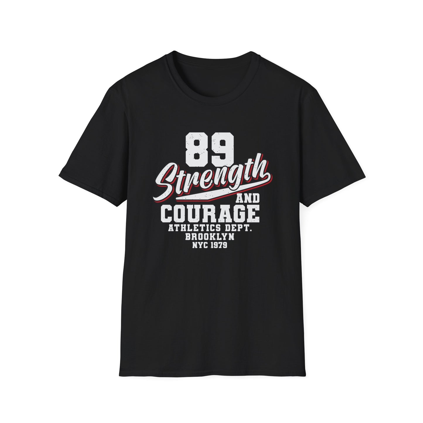 Bold Strength & Courage T-Shirt | Vintage NYC Athletics Dept. Tee | Empowering Retro Gym & Streetwear Style