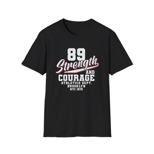 Inspiring Strength & Courage T-Shirt | Vintage 89 Brooklyn NYC Athletics Dept. Tee | Bold Gym & Sportswear Gift