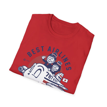 Retro Best Airlines Japan Travel T-Shirt - Awesome Vintage 787 Kyoto Pilot & Crew Graphic Tee