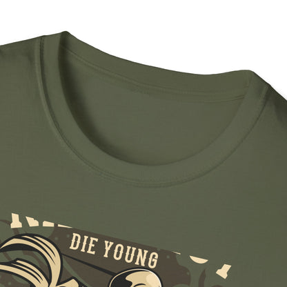 Ride Fast Die Young Skeleton Scooter Club T-Shirt - Vintage Edgy Graphic Tee for Daring Souls | Epic Biker Style