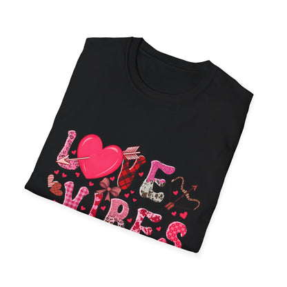 Charming Love Vibes T-Shirt | Trendy Valentine's Day Hearts, Plaid & Leopard Print Tee for Women