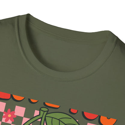 Adorable "I Love You Cherry Much" T-Shirt | Sweet Retro Heart Cherries & Groovy Checkered Love Pun Tee | Perfect Valentine's Day Gift
