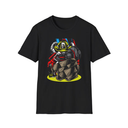 Epic Firefighter Hero T-Shirt | Fearless Urban Art Tee for First Responders & Protectors