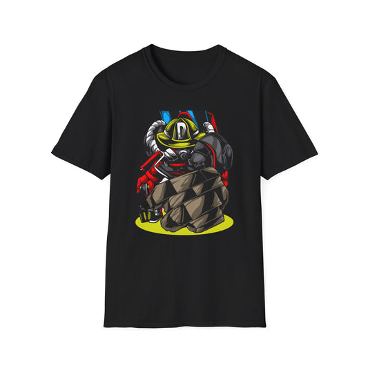 Epic Firefighter Hero T-Shirt | Fearless Urban Art Tee for First Responders & Protectors