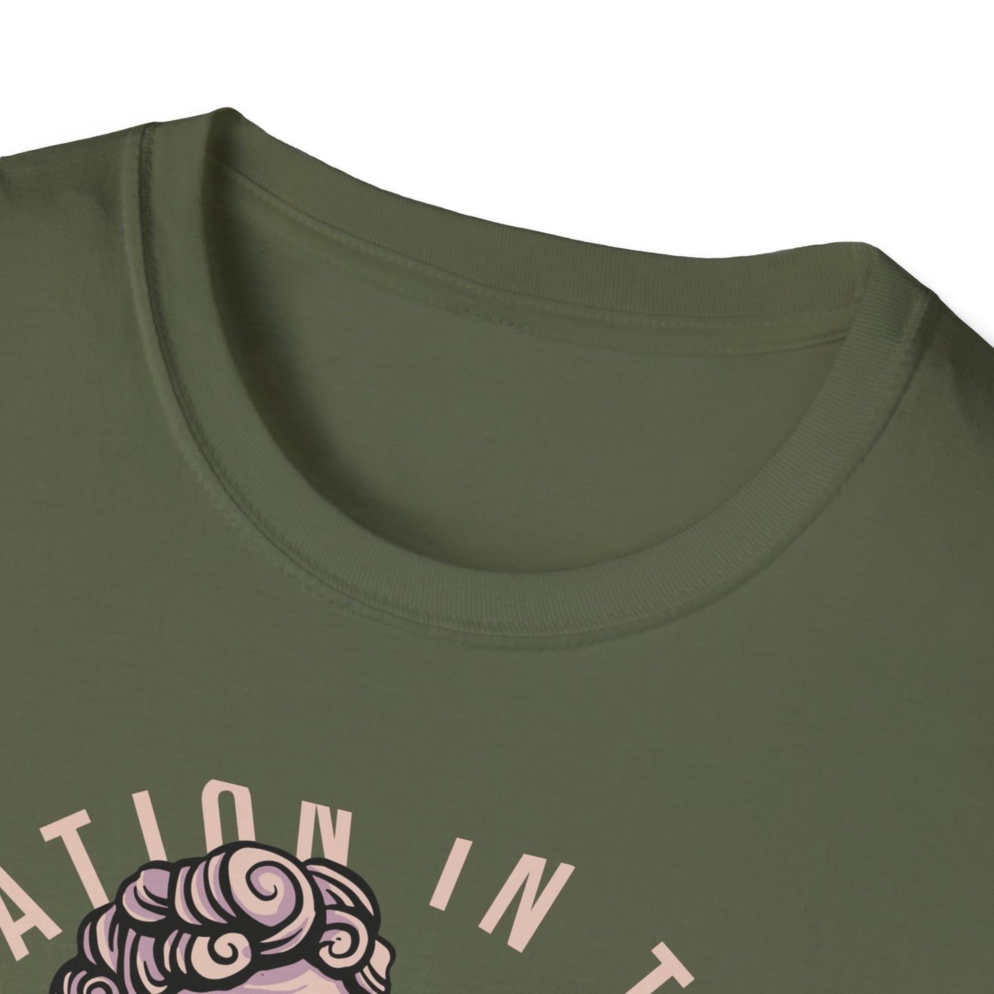 Captivating Blindfolded Cherub T-Shirt | 'Imagination In The Dark' Aesthetic Graphic Tee for Artistic Souls