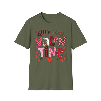 Charming Little Miss Valentine T-Shirt | Girls' Trendy Mixed Pattern Heart Day Tee