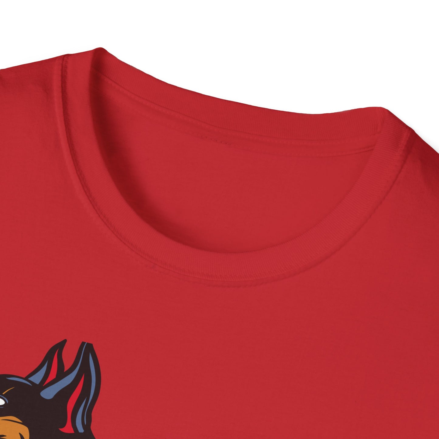 Fierce Doberman Hannya Mask T-Shirt: Epic Japanese Demon Dog Design. Bold Statement Tee for Edgy Dog Lovers & Culture Fans.