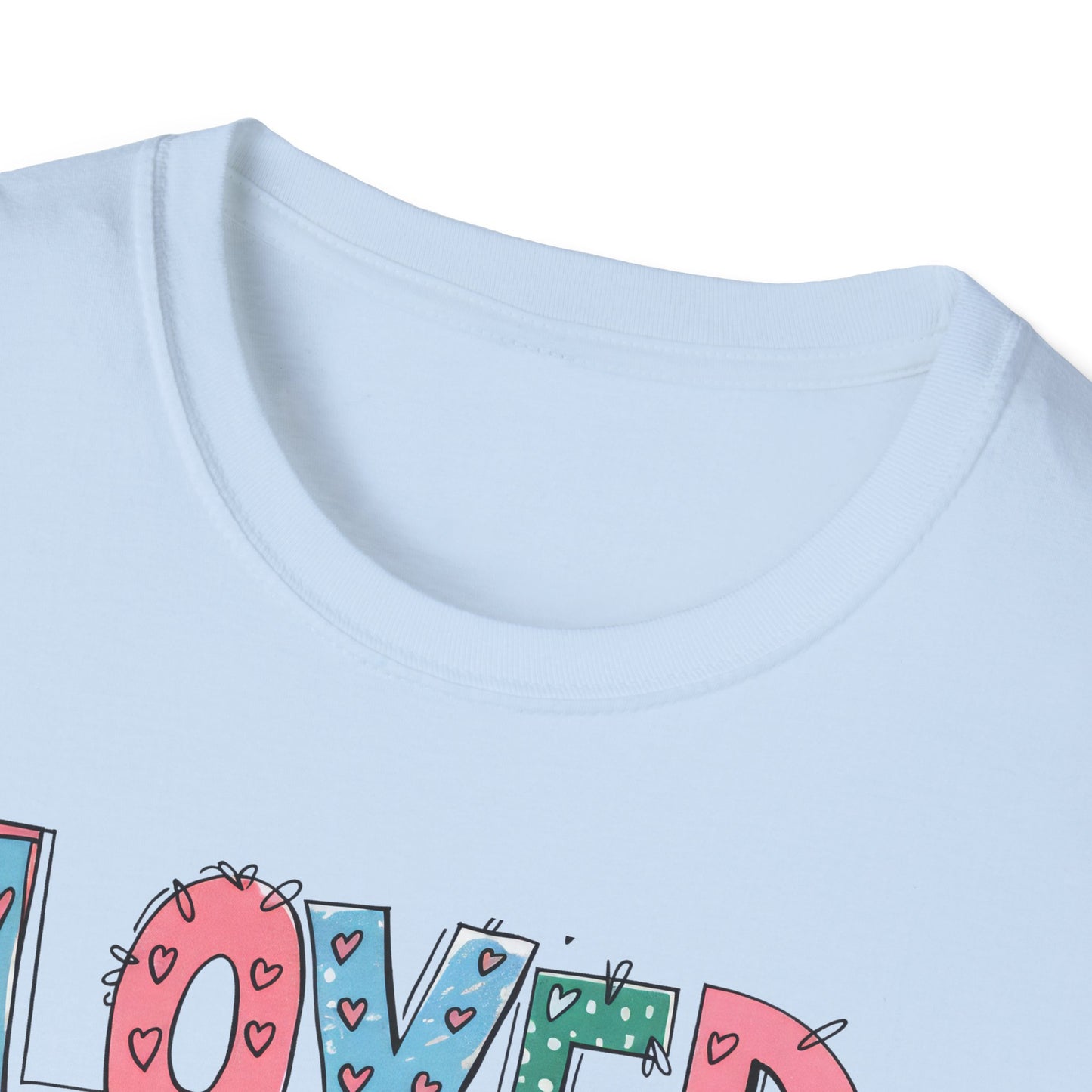 Vibrant Loved John 3:16 T-Shirt | Christian Faith Cross Hearts Tee | Uplifting Scripture Apparel for Women & Believers