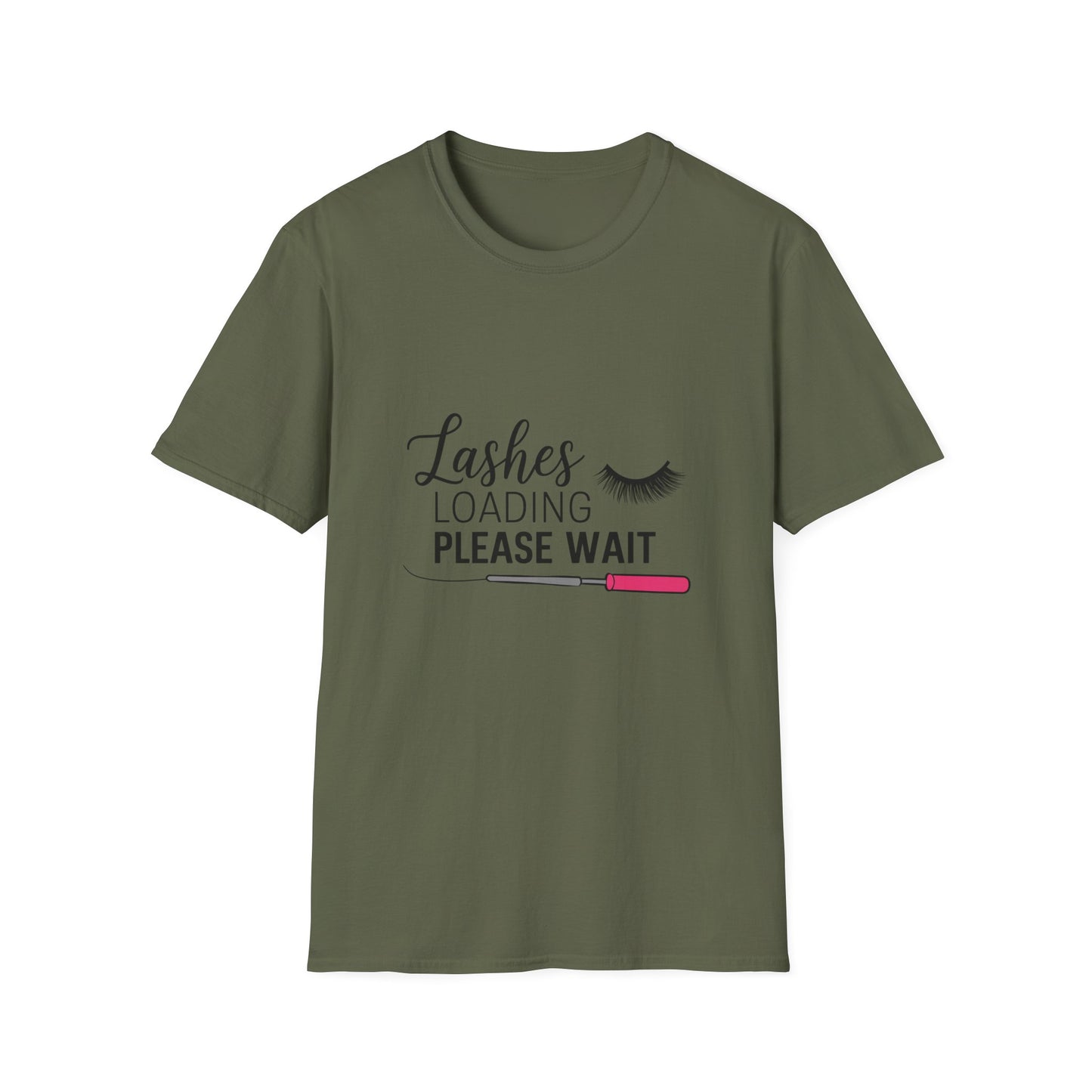 Lashes Loading Funny T-Shirt | Eyelash Lover & Makeup Artist Tee | Trendy Beauty Glam Shirt Gift